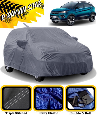 R Rayvin Star Car Cover For Tata Nexon EV (With Mirror Pockets)(Grey)