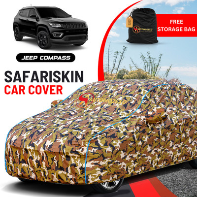 AUTOMOZEXO Car Cover For Jeep Compass (With Mirror Pockets)(Multicolor)