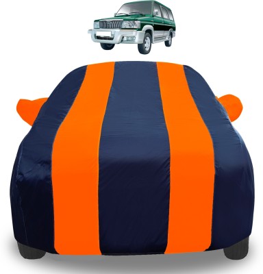 Auto Hub Car Cover For Toyota Qualis (With Mirror Pockets)(Orange)