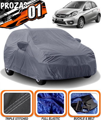 prozas Car Cover For Honda Brio (With Mirror Pockets)(Grey)