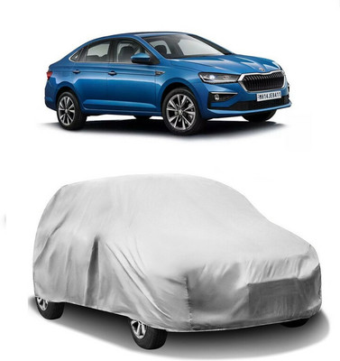 HMS Car Cover For Skoda Slavia (Without Mirror Pockets)(Silver)