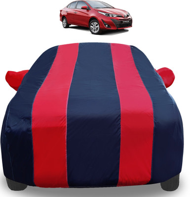 Amanzo Car Cover For Toyota Yaris (With Mirror Pockets)(Red)
