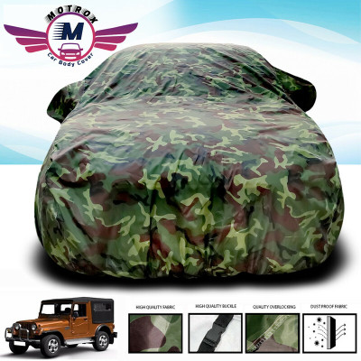 MoTRoX Car Cover For Mahindra Jeep (Without Mirror Pockets)(Green)