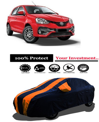 Amexride Car Cover For Toyota Etios Liva V (With Mirror Pockets)(Orange)