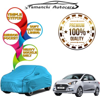 Tamanchi Autocare Car Cover For Honda Amaze (With Mirror Pockets)(Blue)