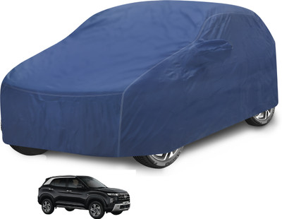 Auto Hub Car Cover For Hyundai Creta (With Mirror Pockets)(Blue)