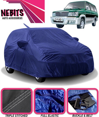 NEBITS Car Cover For Toyota Qualis (With Mirror Pockets)(Blue)