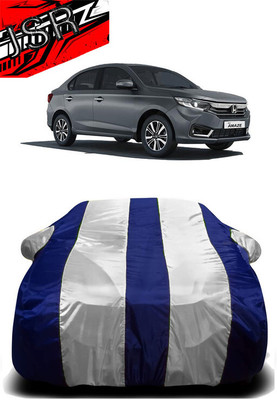 J S R Car Cover For Honda Amaze S CVT i-VTEC (With Mirror Pockets)(White, Blue)