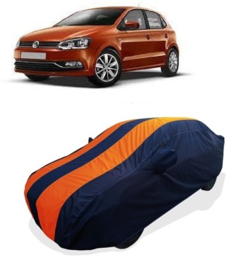 Coxtor Car Cover For Volkswagen Polo 1.5 TDI Trendline Diesel (With Mirror Pockets)(Orange)