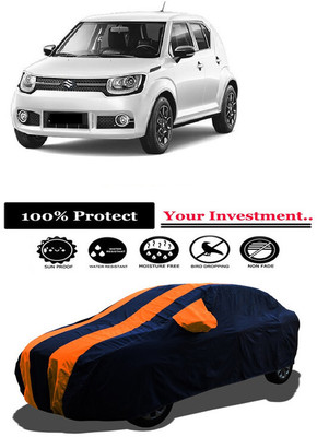 Amexride Car Cover For Maruti Suzuki Ignis 1.2 AMT Delta Petrol (With Mirror Pockets)(Orange)