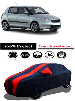 Amexride Car Cover For Skoda Fabia 1.2 TDI (With Mirror Pockets)(Red)