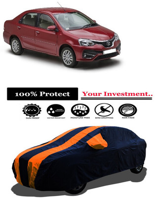 Amexride Car Cover For Toyota Etios VD (With Mirror Pockets)(Orange)