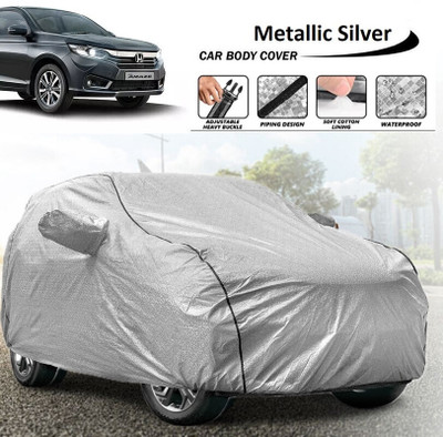 Telescope Car Cover For Honda Amaze, Amaze E i-VTEC, Amaze EX, Amaze LX (With Mirror Pockets)(Silver, For 2021, 2022, 2023 Models)