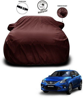 ANTHUB Car Cover For Maruti Suzuki Baleno (With Mirror Pockets)(Maroon)