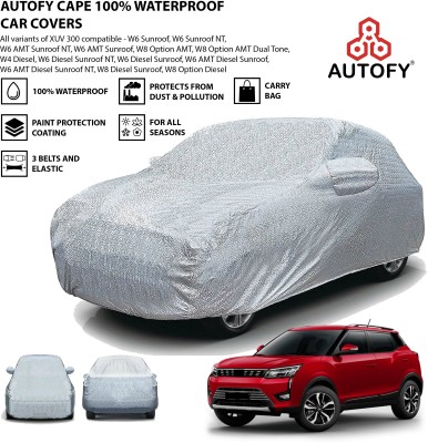 Autofy Car Cover For Mahindra XUV300 W6 Diesel, XUV300 W8 AMT Diesel, XUV300 W8 Option Petrol, XUV300 W8 AMT Diesel (With Mirror Pockets)(Silver, For 2019, 2020, 2021, 2022 Models)