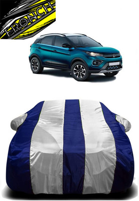 FRONCH Car Cover For Tata Nexon (With Mirror Pockets)(White, Blue)