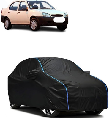 Autohaux Car Cover For Ford Ikon (With Mirror Pockets)(Black, Blue)