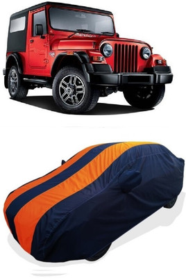 Coxtor Car Cover For Mahindra Thar CRDe Diesel (With Mirror Pockets)(Orange)