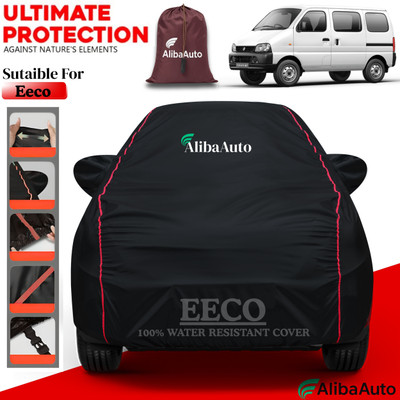 AlibaAuto Car Cover For Maruti Suzuki Eeco (With Mirror Pockets)(Black, Red, For 2019, 2020, 2021, 2022, 2023, 2024 Models)