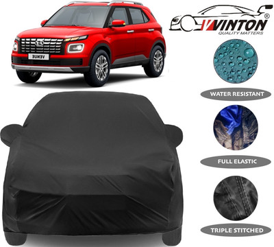 V VINTON Car Cover For Hyundai Venue (With Mirror Pockets)(Black)