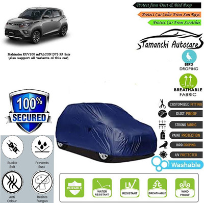 Tamanchi Autocare Car Cover For Mahindra KUV100 mFALCON D75 K4 5str(Blue)