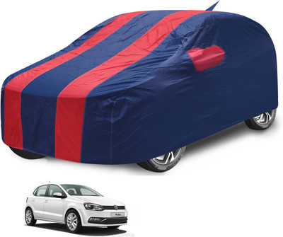 MOCKHE Car Cover For Volkswagen Polo (With Mirror Pockets)(Red)