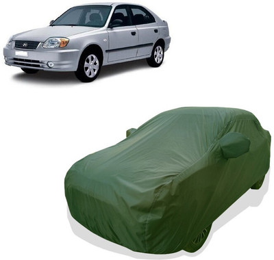 Tricway Car Cover For Hyundai Accent Viva (With Mirror Pockets)(Green)