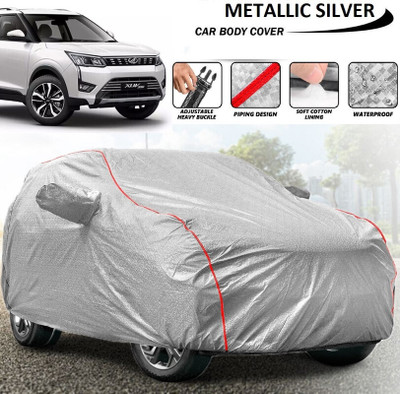 Telescope Car Cover For Mahindra XUV 300, XUV300 W4 Diesel, XUV300 W6 Petrol, XUV300 W8 Option Petrol (With Mirror Pockets)(Silver, For 2021, 2022, 2023 Models)