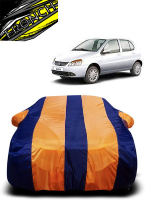 FRONCH Car Cover For Tata Indica V2 (With Mirror Pockets)(Orange, Blue)