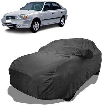 Coxtor Car Cover For Hyundai Accent Viva (With Mirror Pockets)(Grey)