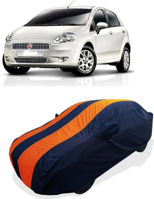 Coxtor Car Cover For Fiat Punto Grande 1.2 (With Mirror Pockets)(Orange)