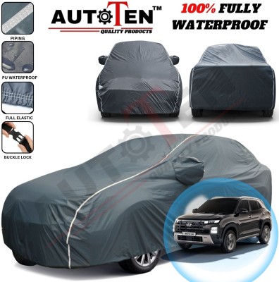 AutoTen Car Cover For Hyundai Creta, Universal For Car (With Mirror Pockets)(Grey, White)