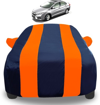 Amanzo Car Cover For Honda City i-Dtec (With Mirror Pockets)(Orange)