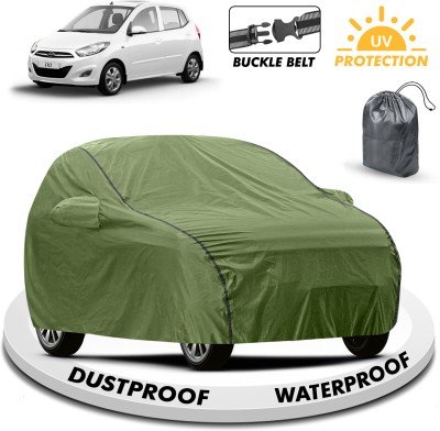 FABTEC Car Cover For Hyundai i10 (With Mirror Pockets)(Green, For 2010, 2011, 2012, 2013, 2014, 2015, 2016, 2017, 2018, 2019, 2020, 2021, 2022 Models)