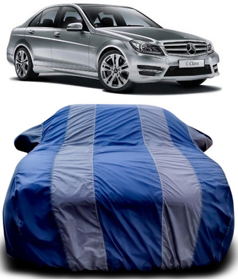AMVISH Car Cover For Mercedes Benz C220 (With Mirror Pockets)(Blue, Grey)