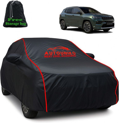 autouniko Car Cover For Jeep Compass (With Mirror Pockets)(Black)