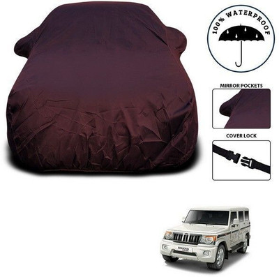 ANTHUB Car Cover For Mahindra Bolero (With Mirror Pockets)(Maroon)