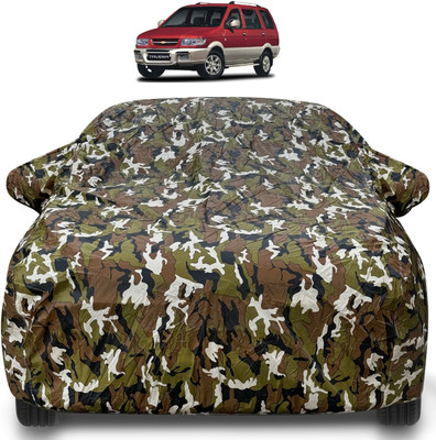Auto Hub Car Cover For Chevrolet Tavera (With Mirror Pockets)(Brown)