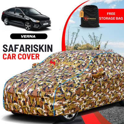 AUTOMOZEXO Car Cover For Hyundai Verna Facelift (With Mirror Pockets)(Multicolor, For 2023 Models)