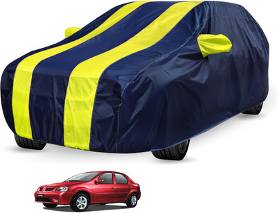 Auto Hub Car Cover For Mahindra Logan (Without Mirror Pockets)(Black, Yellow)