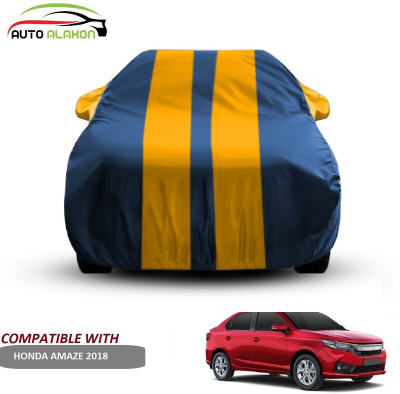 AUTO ALAXON Car Cover For Honda Amaze (With Mirror Pockets)(Blue, Yellow, For 2018 Models)