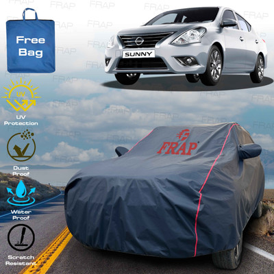 Frap Car Cover For Nissan Sunny (With Mirror Pockets)(Blue, Red)