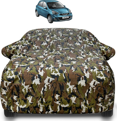 Auto Hub Car Cover For Nissan Micra (With Mirror Pockets)(Brown)