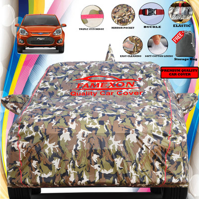 FAMEXON Car Cover For Ford Figo (With Mirror Pockets)(Multicolor)