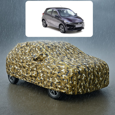 PAGORA Car Cover For Tata Tiago (With Mirror Pockets)(Yellow, White)