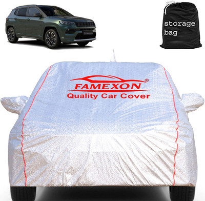 FAMEXON Car Cover For Jeep Compass, Compass 1.4 Limited Option (With Mirror Pockets)(Silver)
