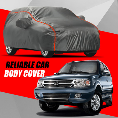 R Rayvin Star Car Cover For Tata Safari Dicor (With Mirror Pockets)(Multicolor)