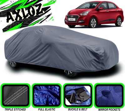 AXLOZ Car Cover For Hyundai Xcent (With Mirror Pockets)(Grey)