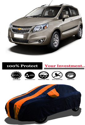 Amexride Car Cover For Chevrolet Sail Hatchback 1.3 TCDi LT ABS (With Mirror Pockets)(Orange)