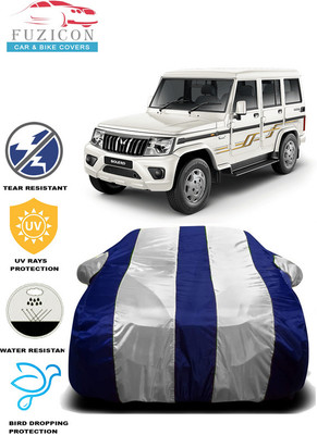 FUZICON Car Cover For Mahindra Bolero SLX 2WD BSIII(White, Blue)